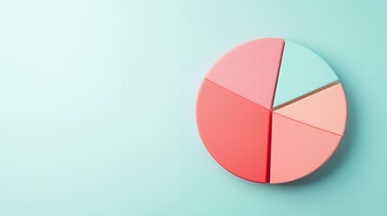 Obraz premium A colorful pie chart with segmented sections on a light background.