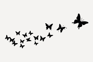 Obraz premium Silhouette butterflies in flight