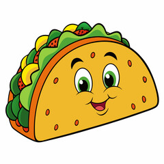 Cartoon taco art vector illustration