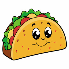 Cartoon taco art vector illustration