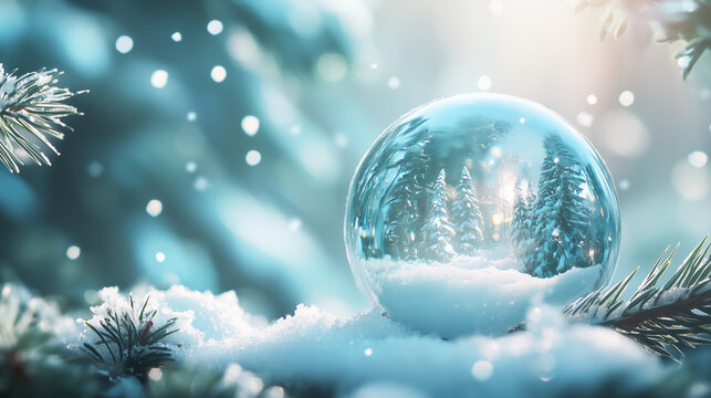 christmas ball in snow