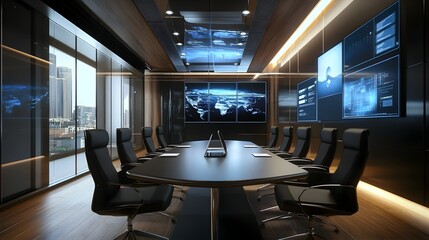Sophisticated Corporate Boardroom for Executive Meetings and Business Discussions