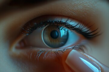 Contact Lens Being Held by Woman's Finger
