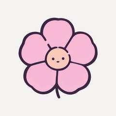Fototapeta premium Cute pink flower illustration