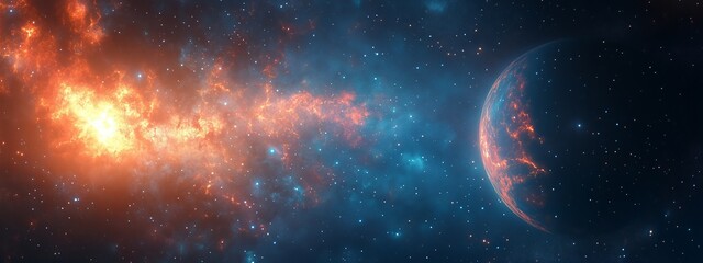 Obraz premium A Cosmic Dance of Fire and Ice