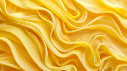 Obraz premium Spaghetti abstract geometric pattern. A yellow background with a yellow line that is curvy and wavy 
