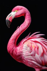 Obraz premium the AI Image Generator, A pink flamingo, stylized and artistic depiction, exotic bird in nature