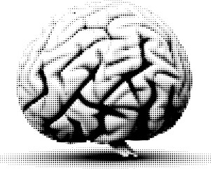 Stylized abstract halftone brain logo design