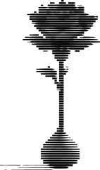 rose in vase illusion made from stripes
