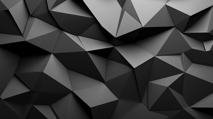 Obraz premium Black white dark gray abstract background. Geometric pattern shape. Line triangle polygon angle. Gradient. Shadow. Matte. 3d effect. Rough grain grungy. Design. Template. Presentation, ai