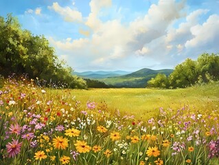 Obraz premium field of wildflowers