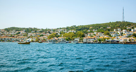 Fototapeta premium panorama of the kinalida island, adalar, prince islands in istanbul