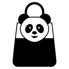 Create a panda store bag silhouette  art vector illustration