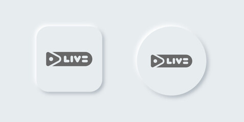 Broadcast solid icon in neomorphic design style. Online signs vector illustration.