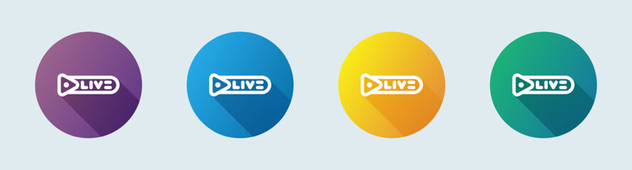 Broadcast line icon in flat design style. Online signs vector illustration.