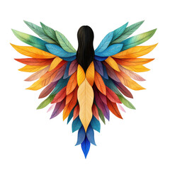 Obraz premium Colorful Abstract Bird Wings Design