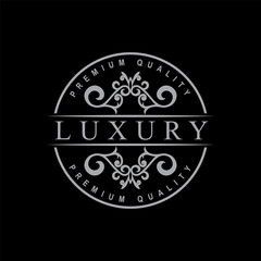 Luxury logo combining floral ornaments with premium quality message