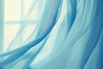 Breezy Afternoon with Floating White Curtain