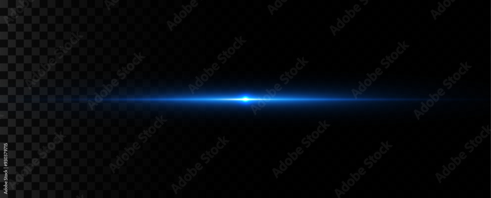 Poster neon blue horizontal speed lines. glowing stripes. laser beams. light lines of movement and speed in