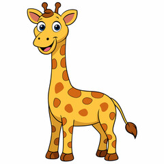 Funny giraffe art vector illustration
