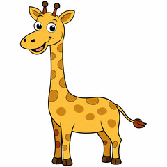 Funny giraffe art vector illustration