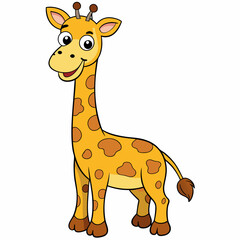 Funny giraffe art vector illustration