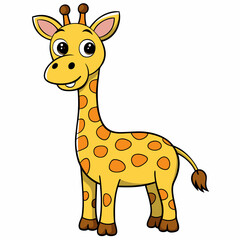 Funny giraffe art vector illustration