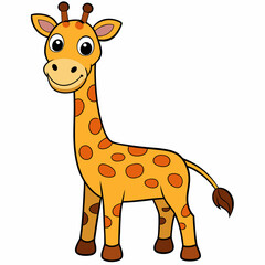 Funny giraffe art vector illustration