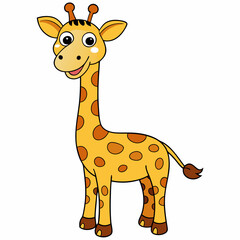 Funny giraffe art vector illustration