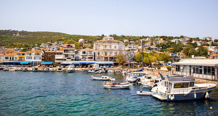 Fototapeta premium view of the port of the burgazada island istanbul