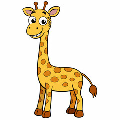 Funny giraffe art vector illustration