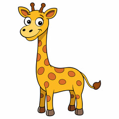 Funny giraffe art vector illustration
