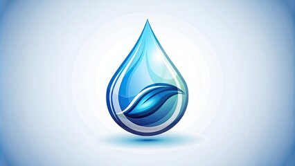 Fototapeta premium A refreshing droplet of water forms the circular shape of a corporate logo, symbolizing purity, serenity, and innovative branding in a modern, sleek design.