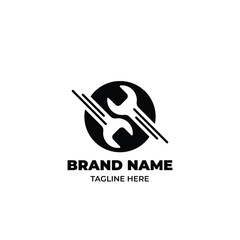 Black and white logos related to mechanics or repairs