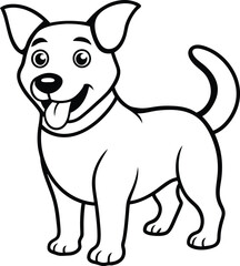 cartoon dog line art illustration 