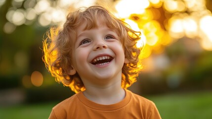 Children Laughing and Playing in Garden