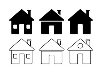 House simple black and white icon with editable stroke. Home web icon and symbol