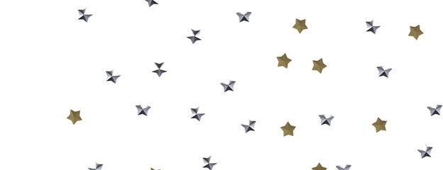 Fototapeta premium Journey to the Cosmos: Immerse Yourself in a 3D Gold Stars Rainfall