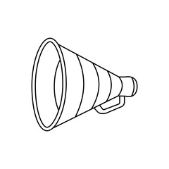Megaphone black and white flat vector icon design with editable stroke. Megaphone symbol and clip art