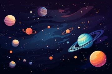 vector cartoon galaxy background
