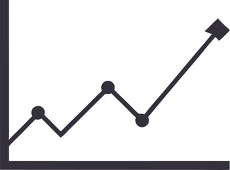 Graph line data illustrating growth