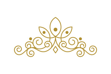 Vintage Elegant Gold Tiara icon Illustration design