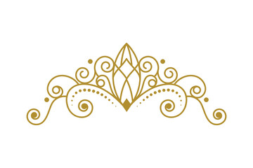 Vintage Elegant Gold Tiara icon Illustration design