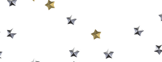 Naklejka premium Twinkling Yuletide Skies: Breathtaking 3D Illustration of Falling Christmas Starlights