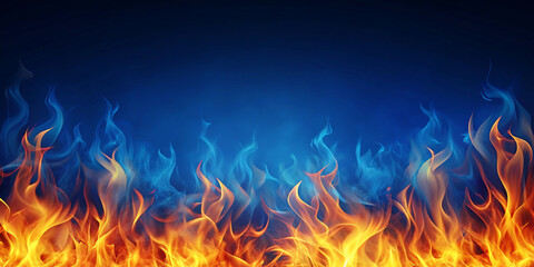 Fototapeta premium orange and blue fire flames background