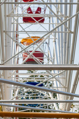 Close up shots of the ferris wheel cabins. Entertainment