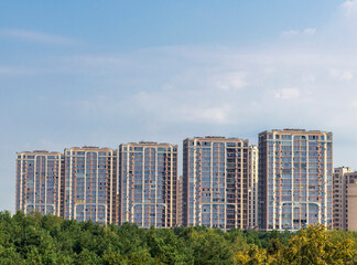 Fototapeta premium Areal shot of the modern district. City