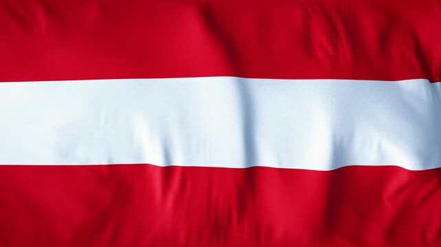 AUSTRIA COUNTRY FLAG. A mesmerizing, ultra-slow-motion video of a high-quality flag gracefully waving in the wind, capturing every delicate ripple and fold in stunning detail.