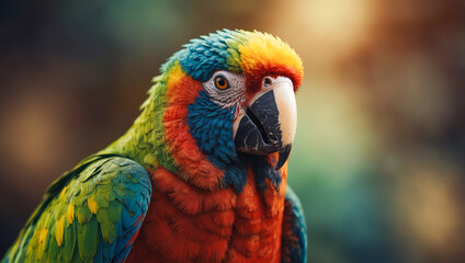 Obraz premium A colorful parrot portrait in wilderness, wildlife photography