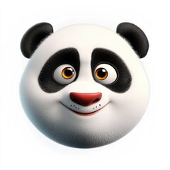 Fototapeta premium A cheerful panda face with bright eyes and a playful expression against a simple background